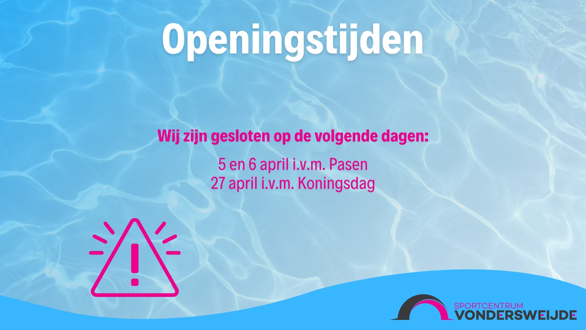 Gesloten op 5 en 6 april i.v.m. pasen